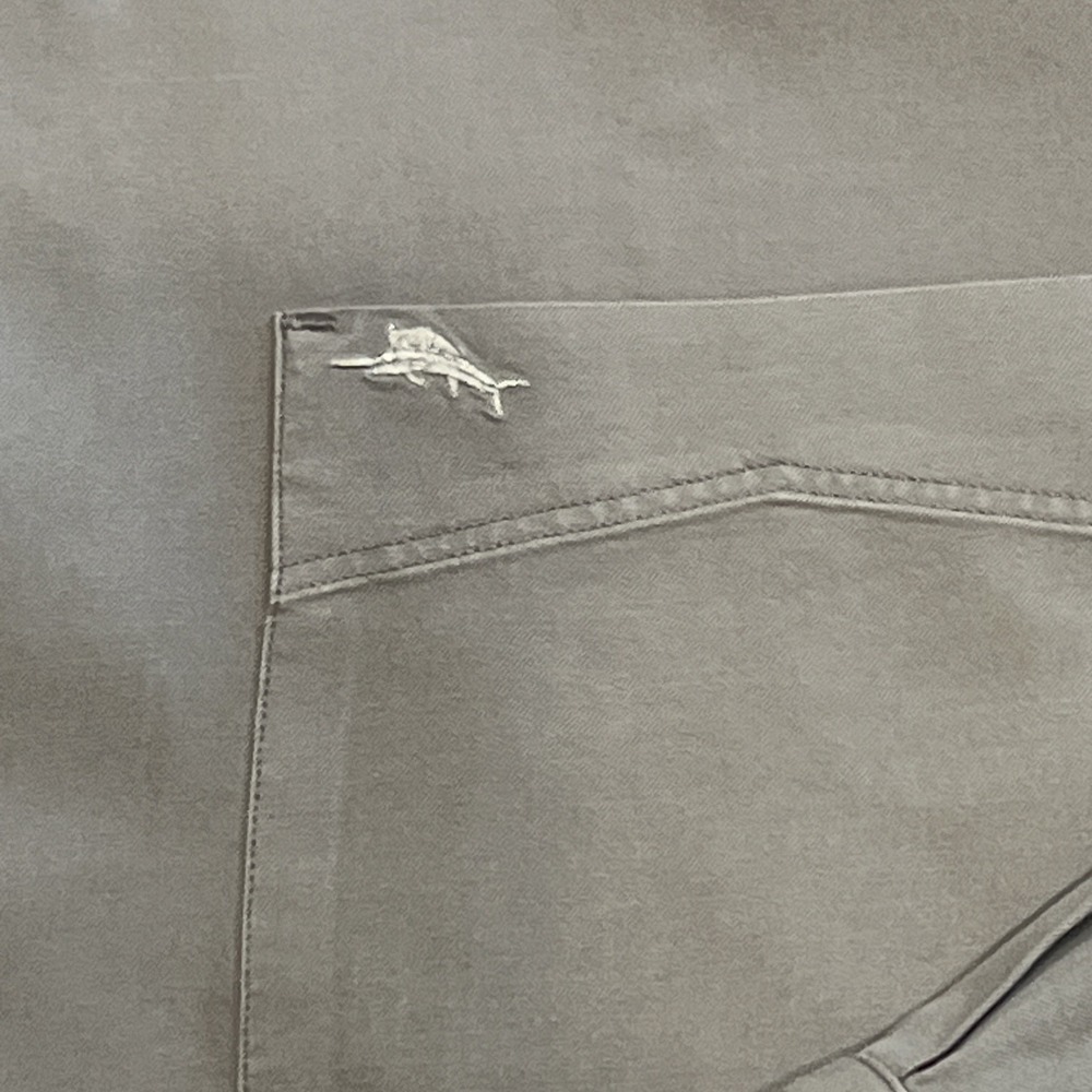 Tommy Bahama Shirt Mens 3XL Gray Solid Long Sleeve Button Up Silk Blend Tropical - Picture 4 of 8